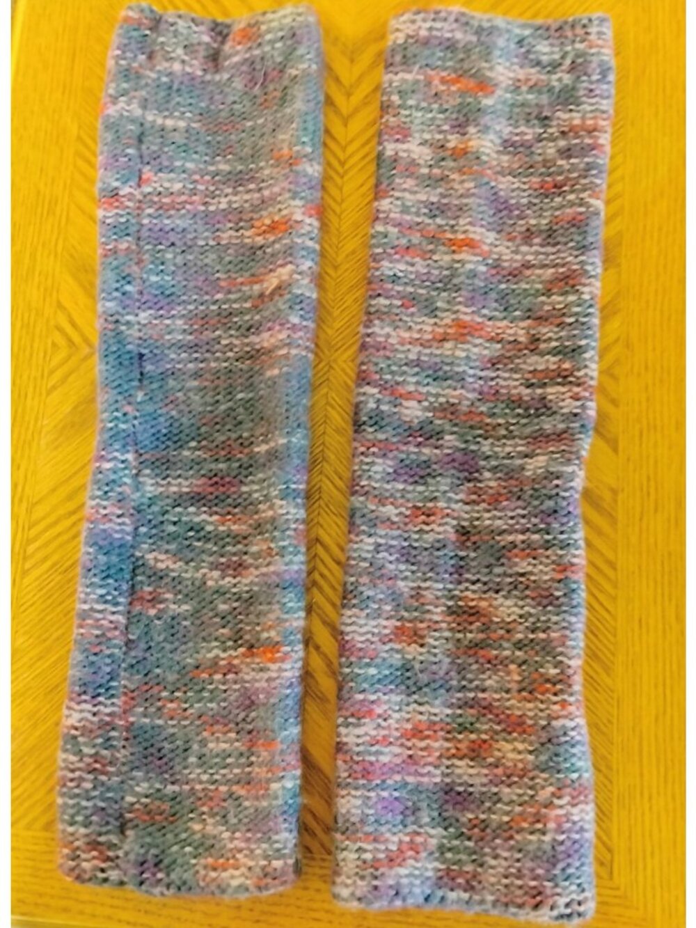 Multicolor Yarn Leg Warmers Hand Knitted  Unisex Adults